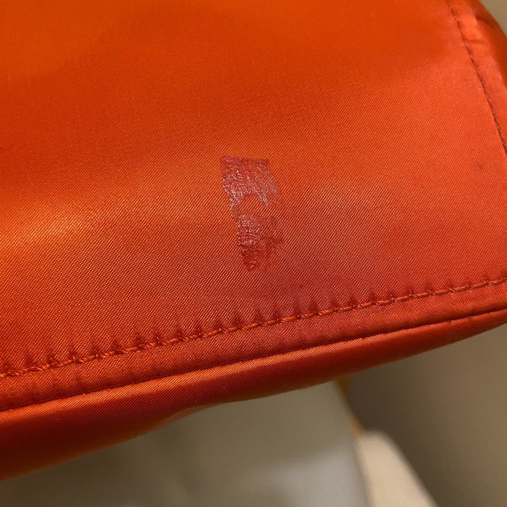 Stained nylon orange tan Coach purse with canvas - Picture 15 of 16